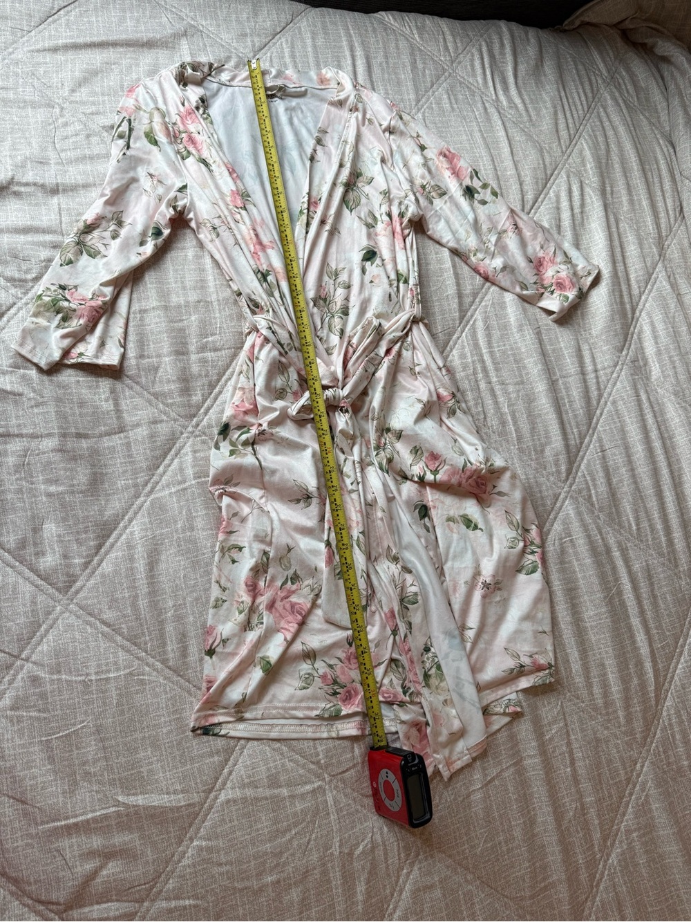 Floral Wrap Robe - Light Pink - Picture 5 of 5